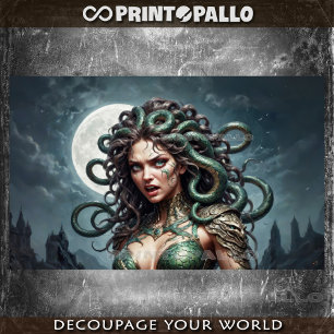 The myth of Medusa in moonlight with her snakes Tissue Paper