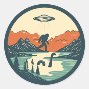 The Mythical Backdrop Classic Round Sticker