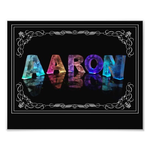 The Name Aaron in 3D Lights Photograph Photo Print