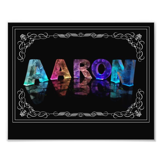 The Name Aaron in 3D Lights (Photograph) Photo Print (Front)