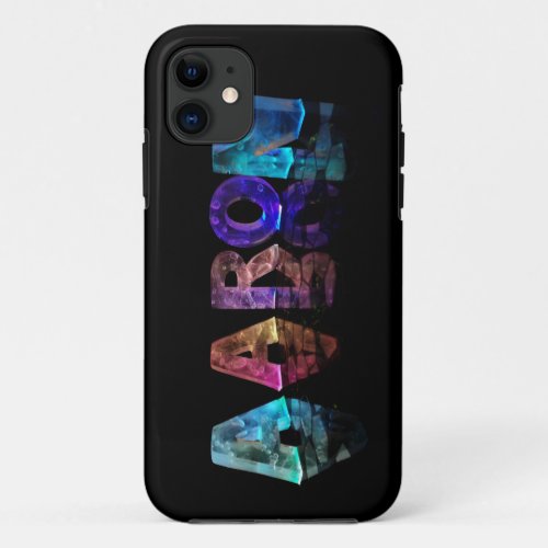 The Name Aaron in Lights iPhone 11 Case