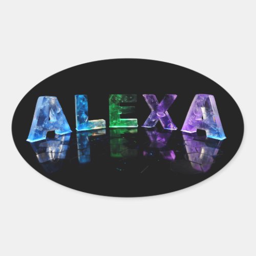 The Name Alexa in Lights Oval Sticker