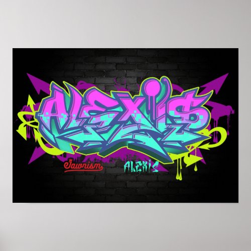 The name Alexis in graffiti Poster