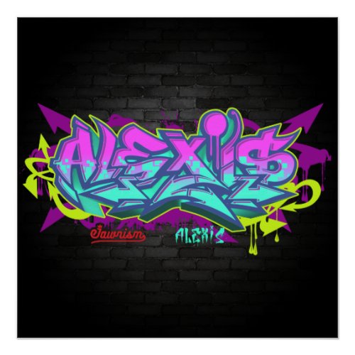 The name Alexis in graffiti Poster