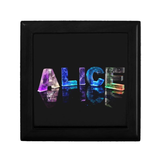 The Name Alice in Lights Jewelry Box (Front)