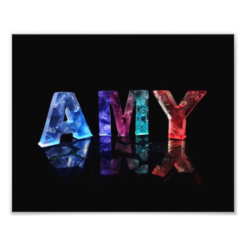 The Name Amy in Lights Photo Print