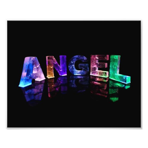 The Name Angel in 3D Lights Photo Print