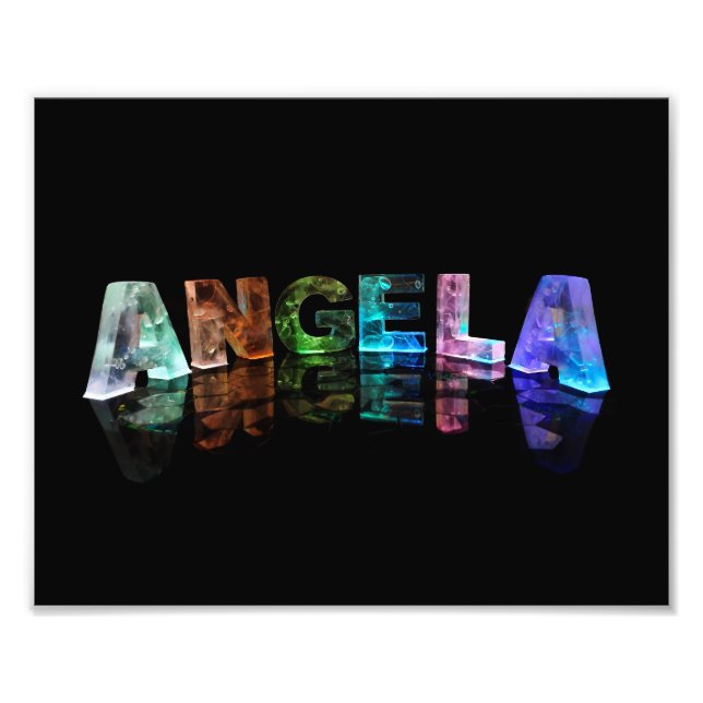 The Name Angela in Lights Photo Print (Front)