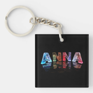 The Name Anna in Colored Lights Keychain