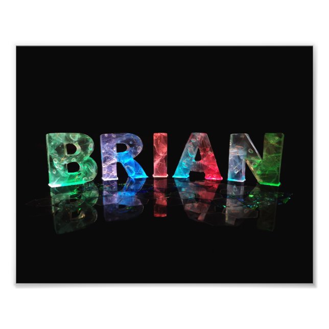 The Name Brian in 3D Lights Photo Print (Front)