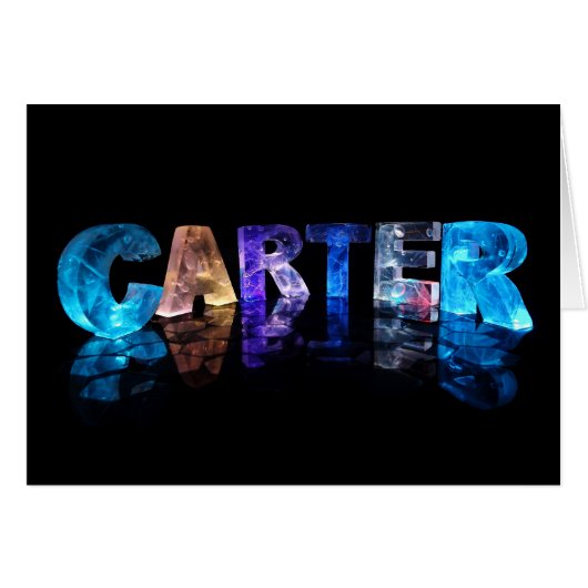The Name Carter in 3D Lights Cards (Front Horizontal)
