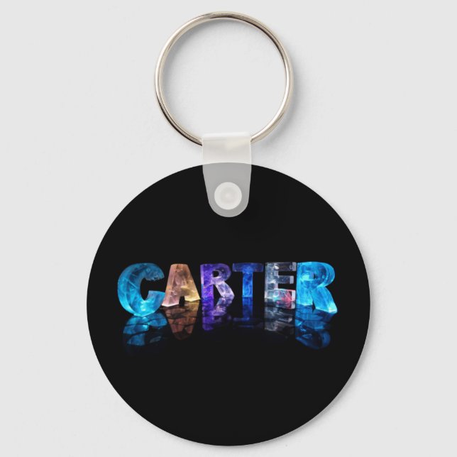 The Name Carter in 3D Lights Keychain (Front)