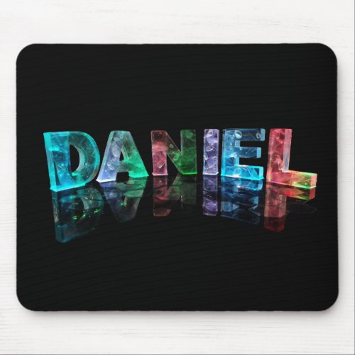 The Name Daniel in 3D Lights Photograph Mouse Pad