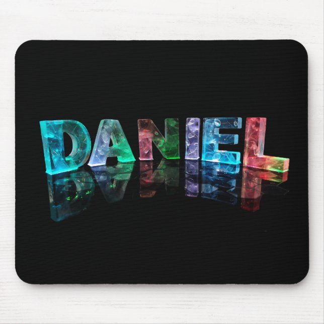 The Name Daniel in 3D Lights (Photograph) Mouse Pad (Front)
