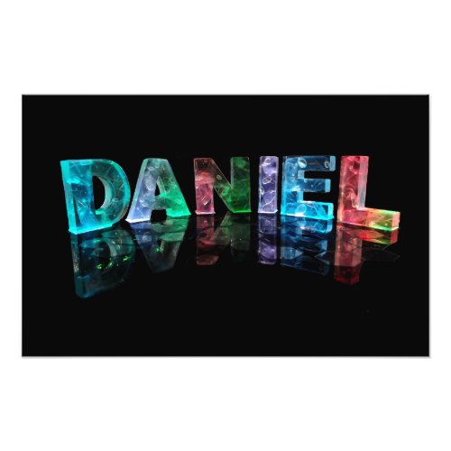 The Name Daniel in 3D Lights Photograph Photo Print