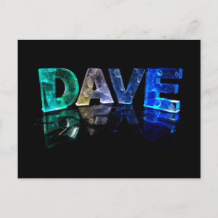 The Name Dave in 3D Lights (Photograph) Postcard