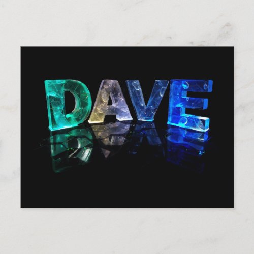 The Name Dave in 3D Lights Photograph Postcard