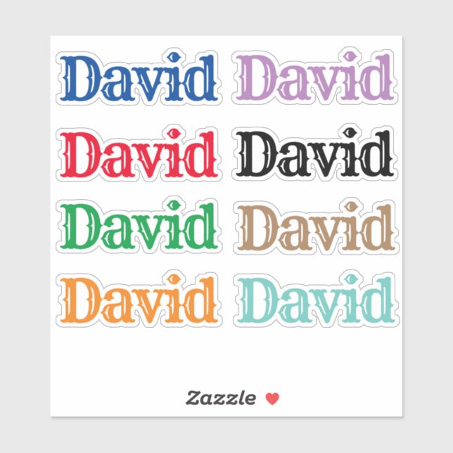 The Name David Sticker (Sheet)