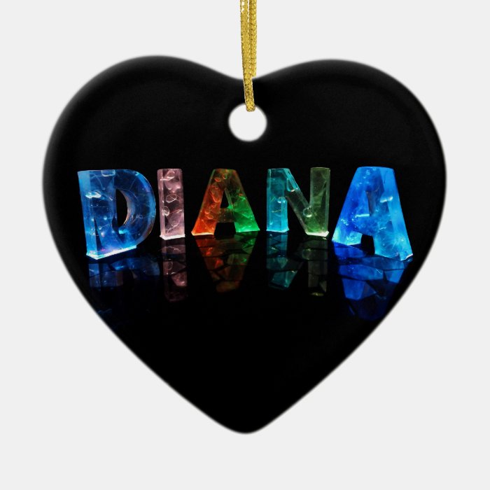 The Name Diana in 3D Lights (Photograph) Christmas Ornaments