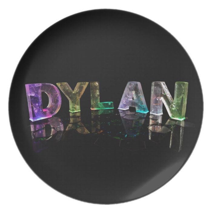 The Name Dylan in 3D Lights (Photograph) Dinner Plates