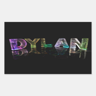 The Name Dylan in 3D Lights (Photograph) Rectangular Sticker