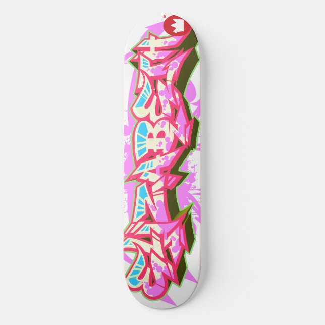 The name Elizabeth in graffiti Skateboard (Front)