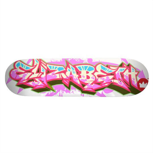 The name Elizabeth in graffiti Skateboard