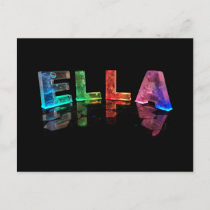 The Name Ella in 3D Lights (Photograph) Postcard