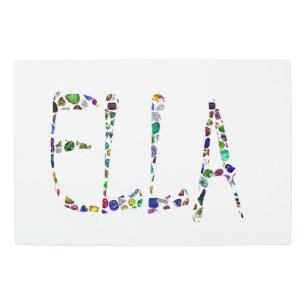 The name ELLA made with Gemstones Metal Print