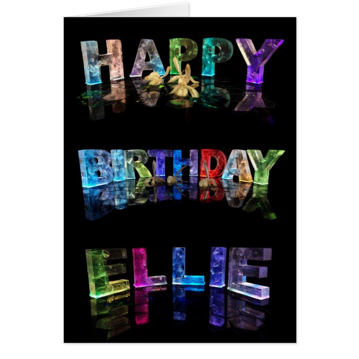 The Name Ellie in 3D Lights (Photograph) Cards