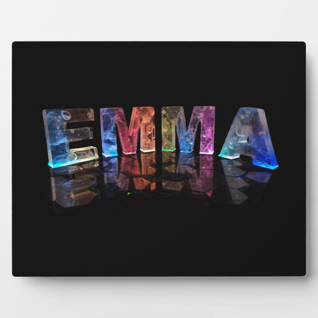 The Name Emma in 3D Lights (Photograph) Plaque (Front)