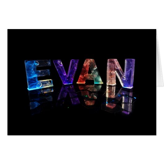 The Name Evan in 3D Lights (Photograph) (Front Horizontal)