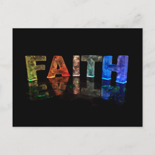 The Name Faith in 3D Lights (Photograph) Postcard