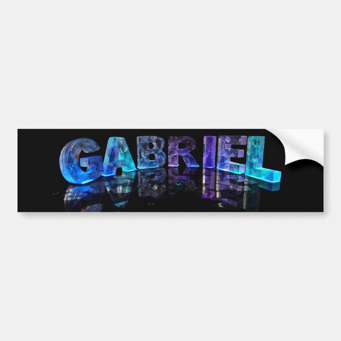 The Name Gabriel in 3D Lights (Photograph) Bumper Sticker