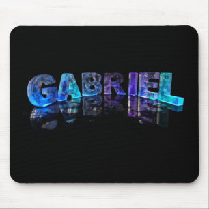 The Name Gabriel in 3D Lights (Photograph) Mouse Pad