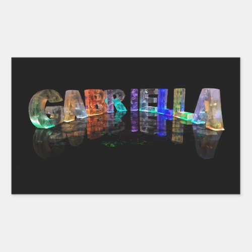 The Name Gabriella in 3D Lights Photograph Rectangular Sticker