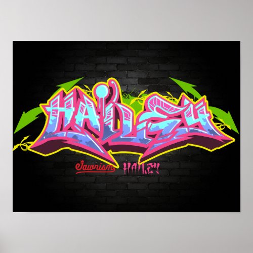 The name Hailey in graffiti Poster