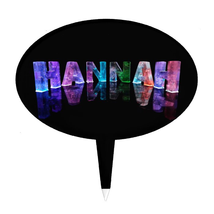 The Name Hannah in 3D Lights (Photograph) Cake Picks