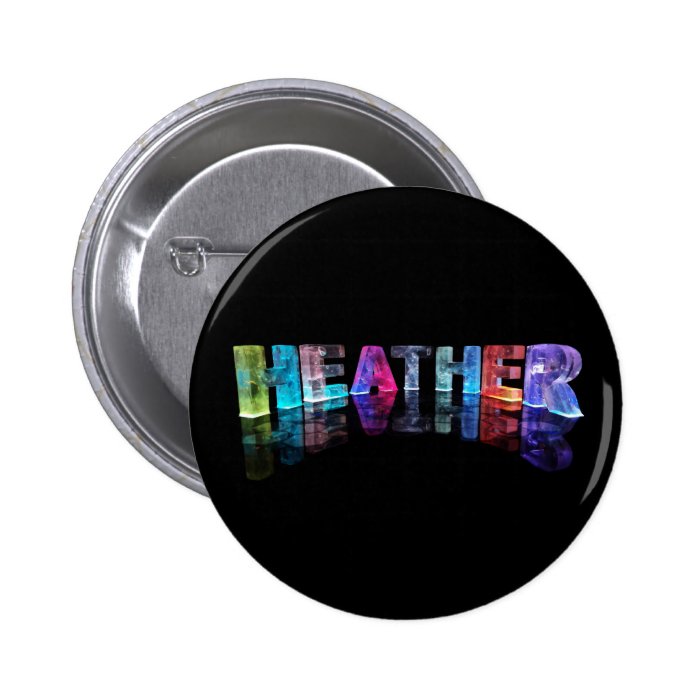 The Name Heather in 3D Lights (Photograph) Pinback Button