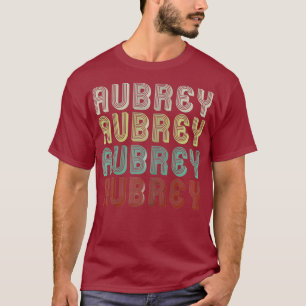 The Name Is Aubrey In Funny Retro Vintage Disco T-Shirt