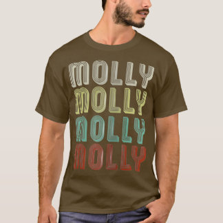 The Name Is Molly In Funny Retro Vintage Disco T-Shirt