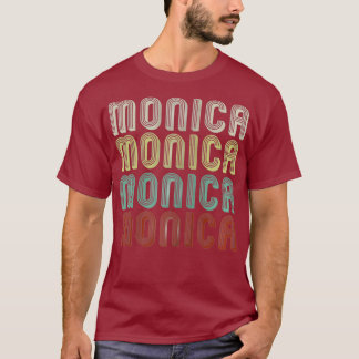 The Name Is Monica In Funny Retro Vintage Disco T-Shirt