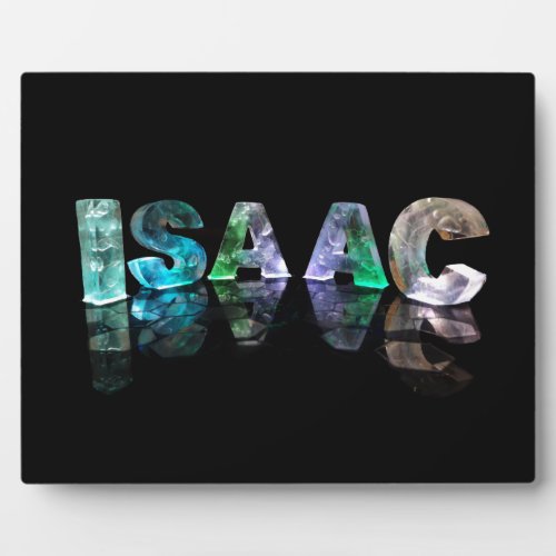 The Name Isaac in 3D Lights Photograph Plaque