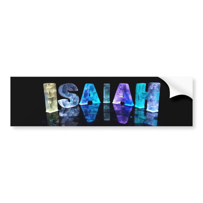 The Name Isaiah in 3D Lights (Photograph) Bumper Stickers