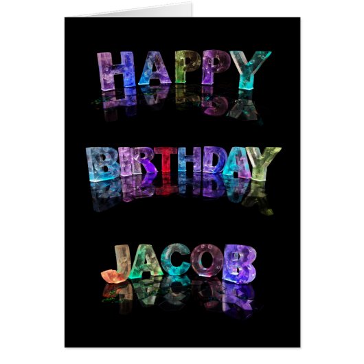 The Name Jacob in 3D Lights (Photograph) (Front)