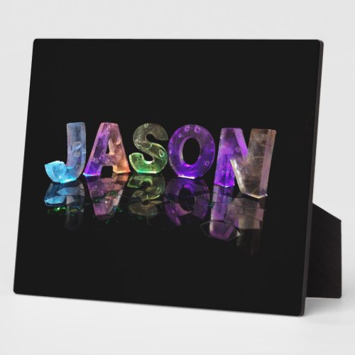 The Name Jason in 3D Lights Photograph Plaque