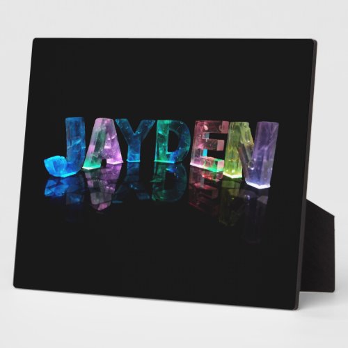 The Name Jayden in 3D Lights Photograph Plaque