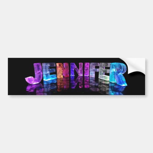 The Name Jennifer in 3D Lights Photograph Bumper Sticker