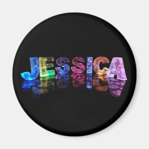The Name Jessica in 3D Lights (Photograph) Magnet