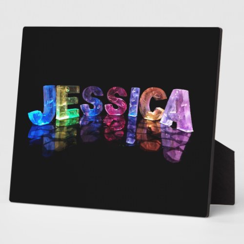 The Name Jessica in 3D Lights Photograph Plaque